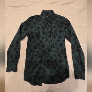 RW&Co Floral Black and Green Men's Shirt